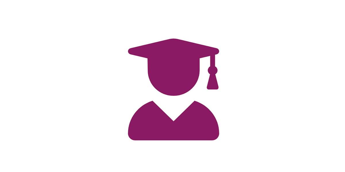 一个戴着毕业帽的学生的图标